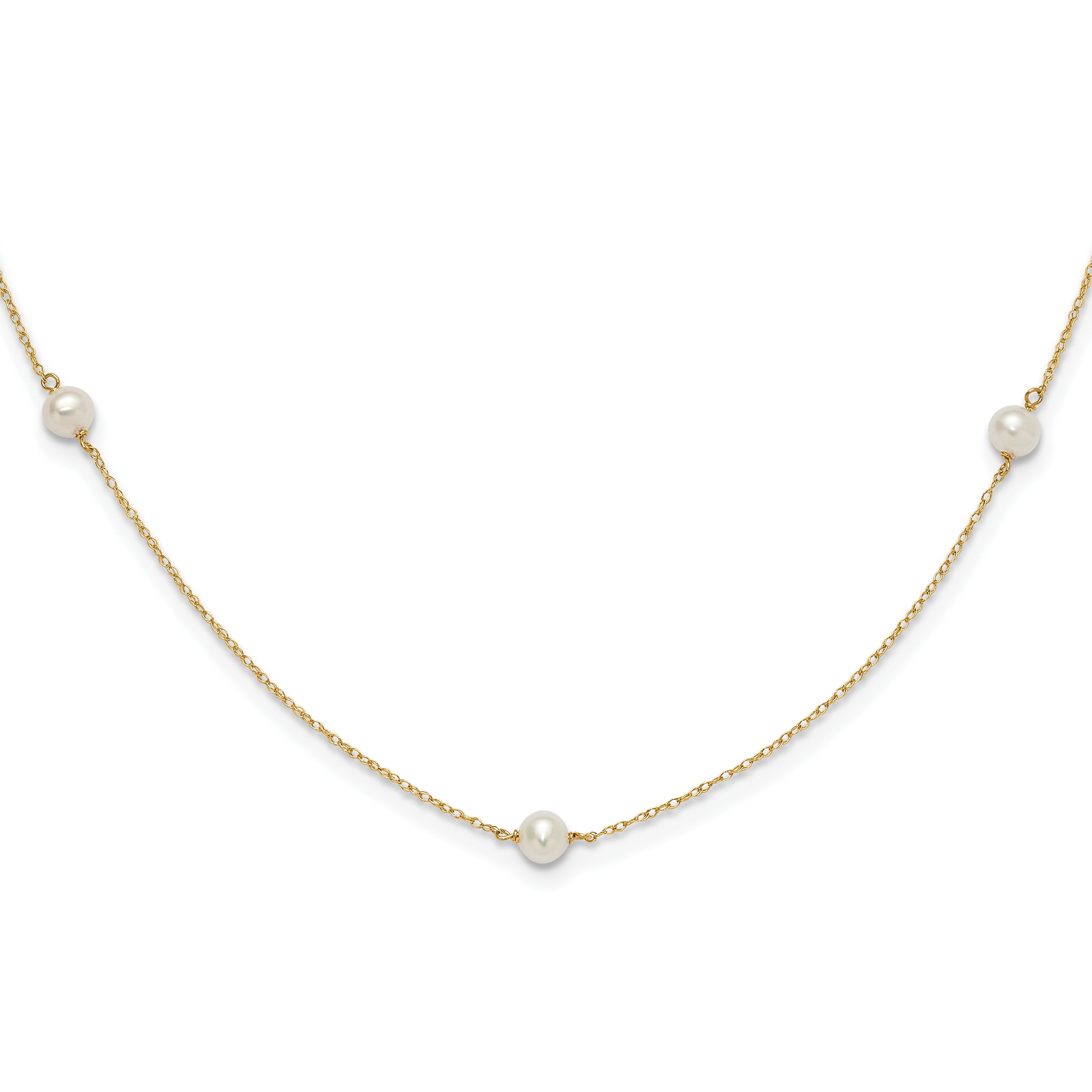 14K Madi K 4-5mm White Round FW Cultured Pearl 5-station Necklace Main image