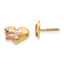 14k Madi K Polished & Rhodium Butterfly Heart Screwback Earrings
