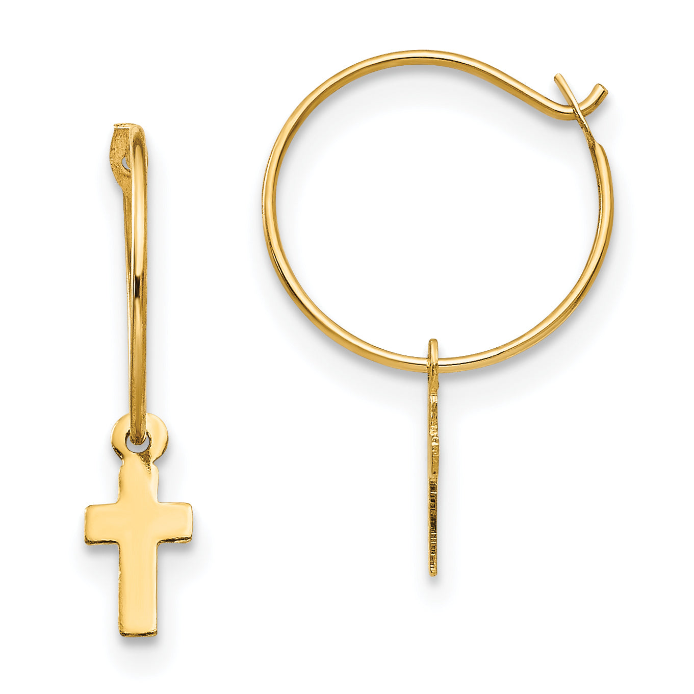 14k Madi K Endless Hoop w/Small Cross Earrings Main image