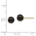 Onyx Bead Stud Earrings in 14K Yellow Gold, 6mm
