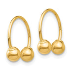 Half Hoop Earrings with Screw-On Beads in 14K Yellow Gold