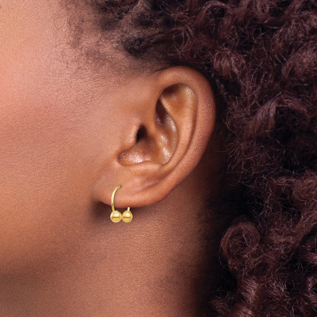 Half Hoop Earrings with Screw-On Beads in 14K Yellow Gold