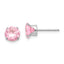14k White Gold Madi K 6.5mm Pink CZ Post Earrings