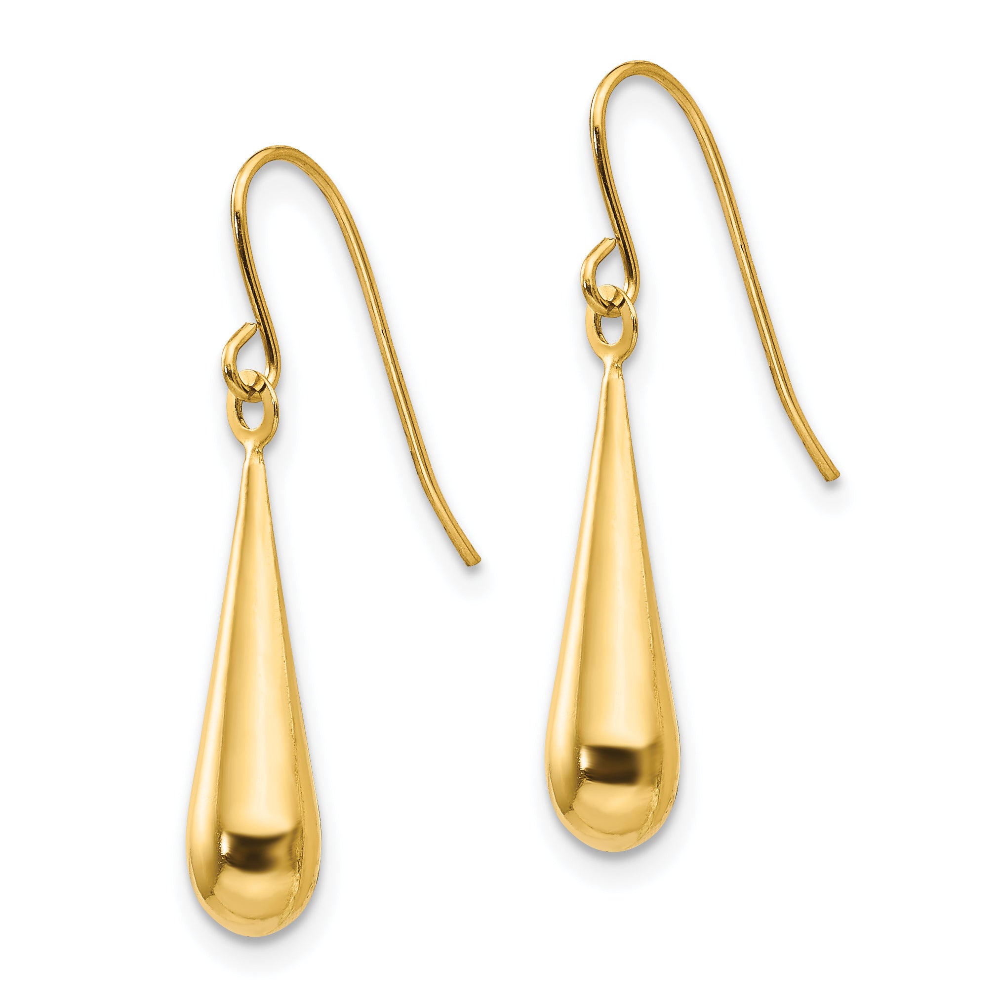 14K Gold Polished Teardrop Dangle Earrings for Women by Sophia Jewelers Secondary image
