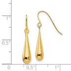 14K Gold Polished Teardrop Dangle Earrings for Women by Sophia Jewelers