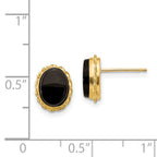 Bezel-Set Oval Onyx Earrings in 14K Yellow Gold