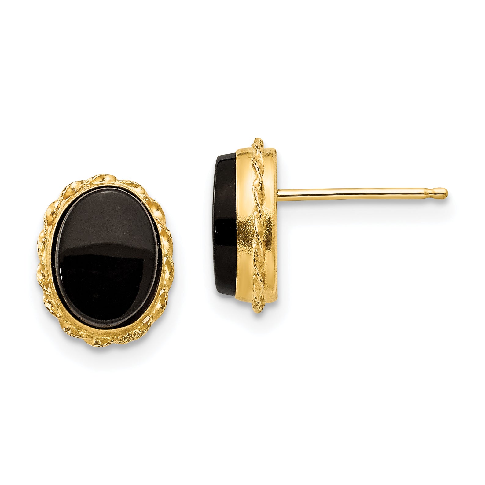 14k Madi K Bezel Onyx Earrings Main image