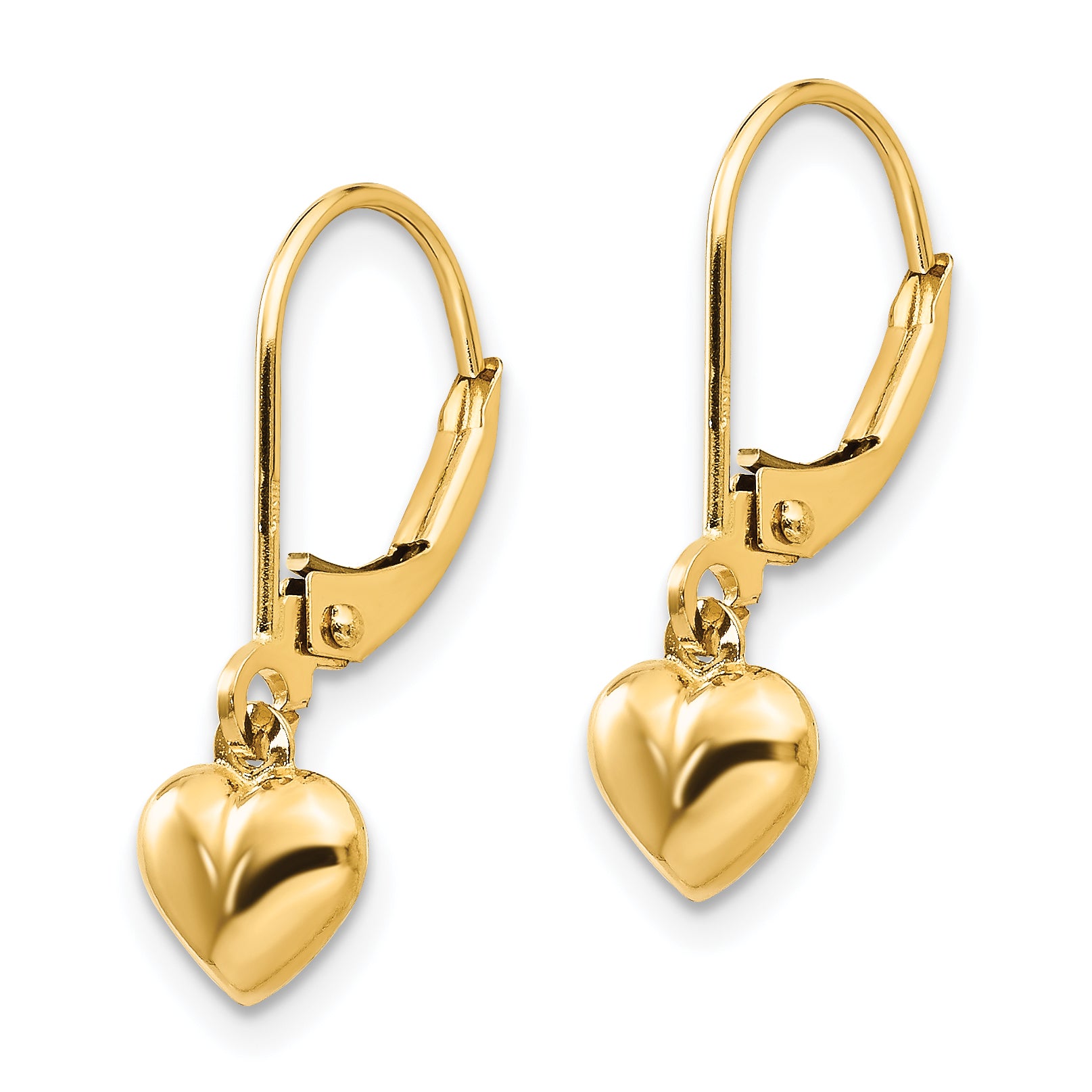 Sophia Jewelers 14K Gold Polished Heart Drop Earrings for Women Secondary image