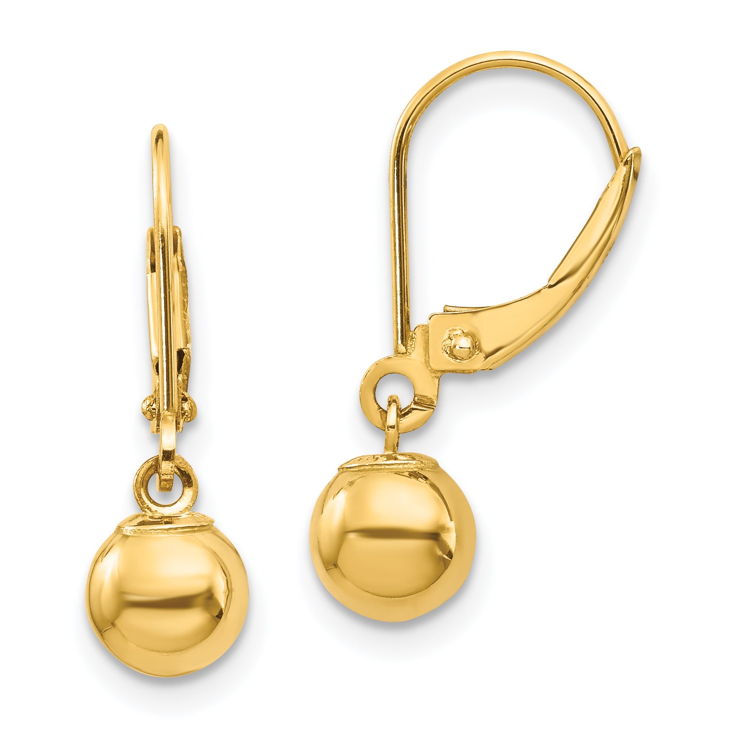14k Madi K Dangle 6mm Bead Leverback Earrings Main image