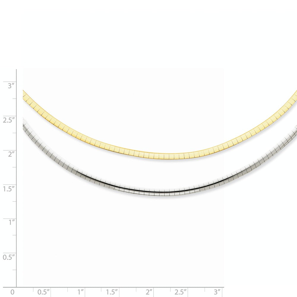 14K Two-tone 2.5mm Reversible Omega Necklace