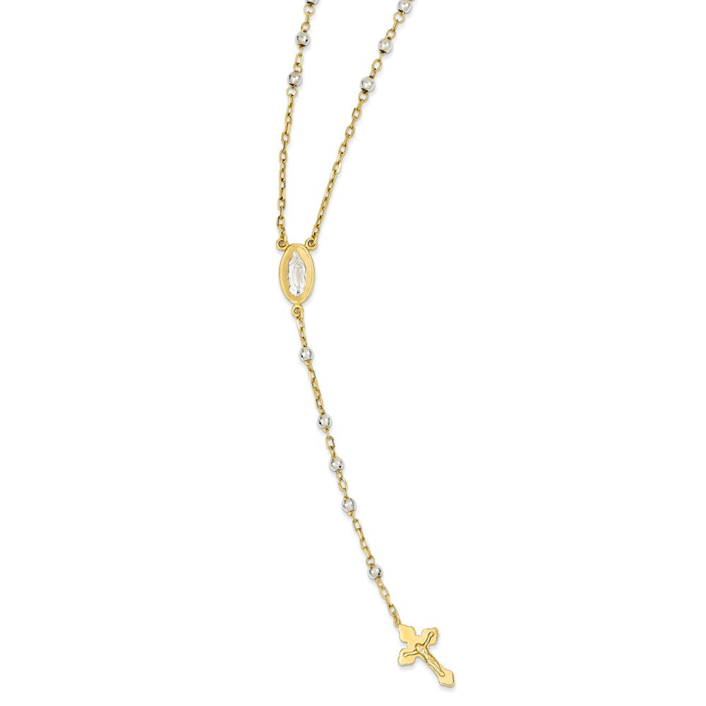 14K Two-tone Rosary Necklace