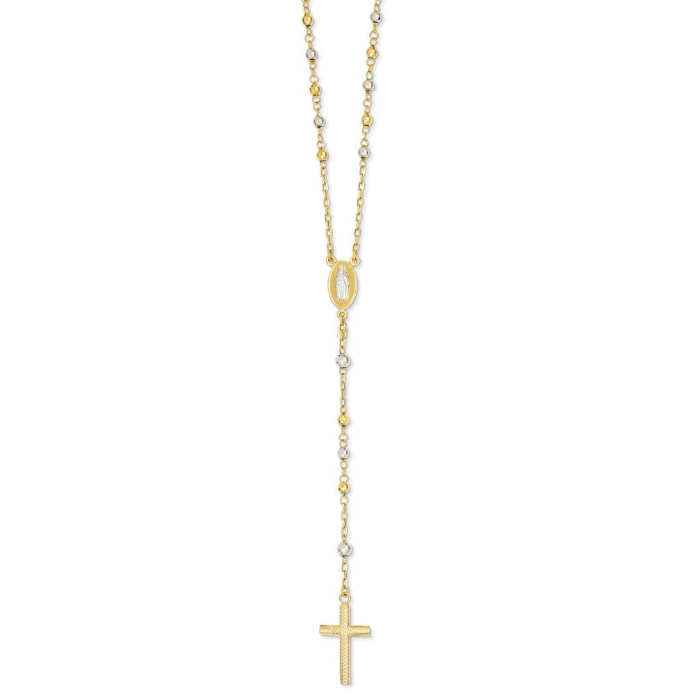 14K Two-tone with Diamond-cut Bead Rosary