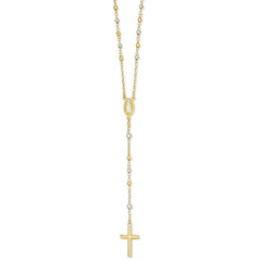 14K Two-tone with Diamond-cut Bead Rosary