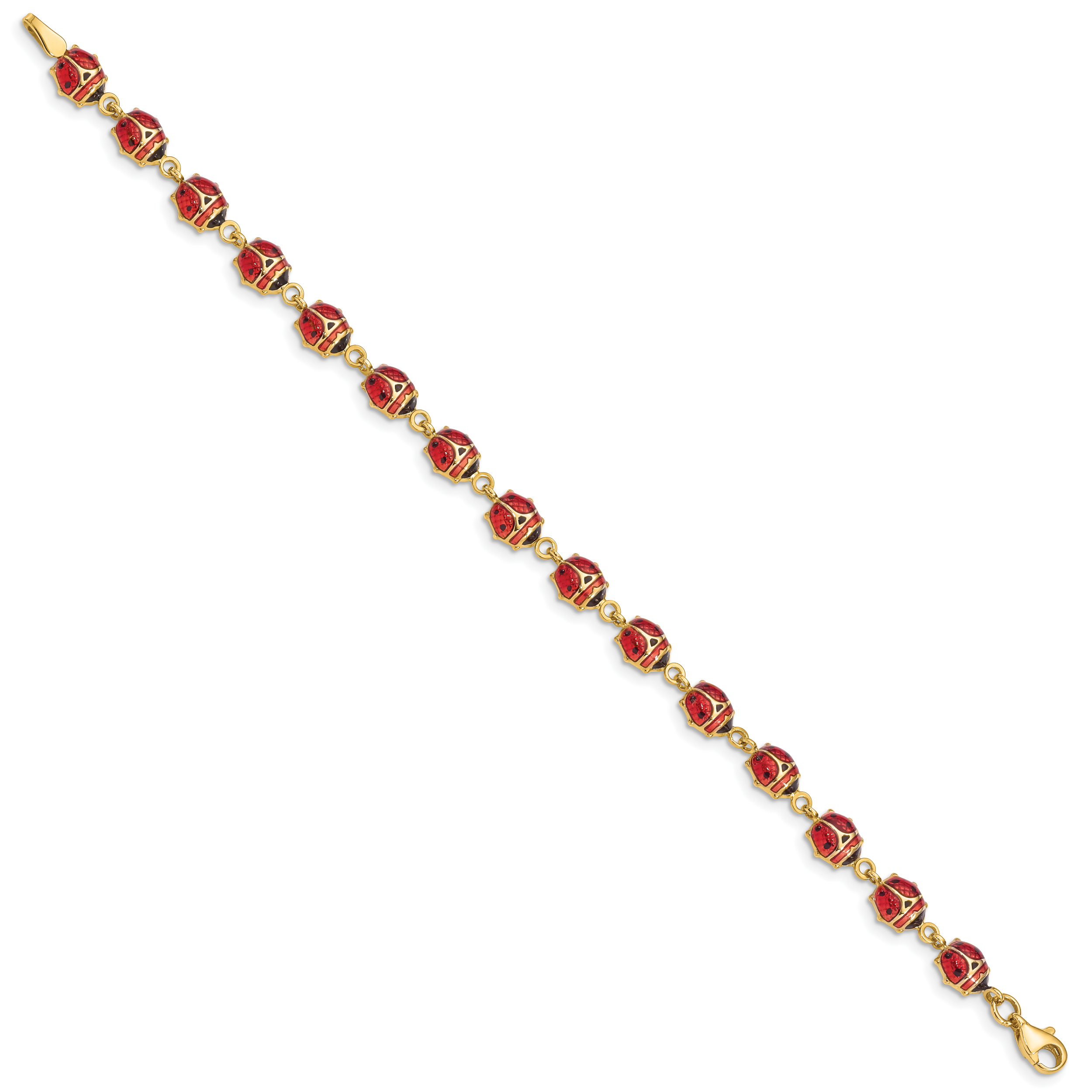 14K Enamel and Resin Ladybug Bracelet Secondary image