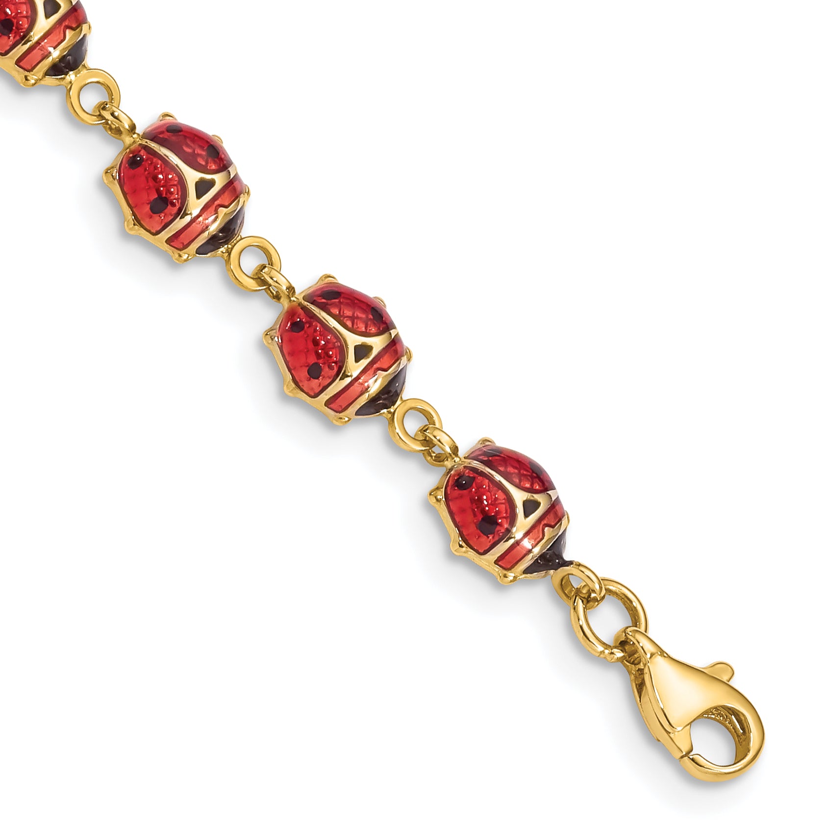 14K Enamel and Resin Ladybug Bracelet Main image