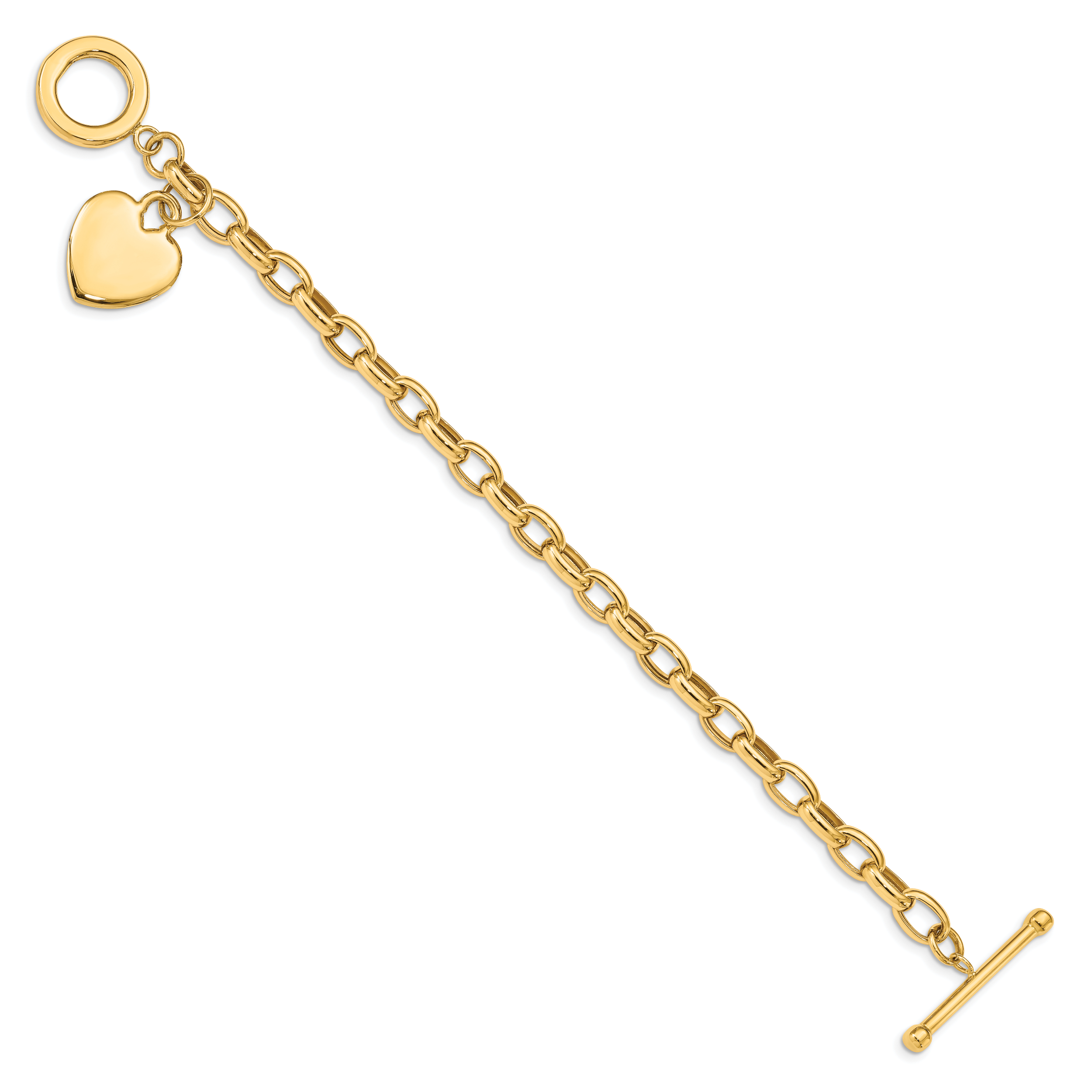14k Heart Charm Bracelet Secondary image