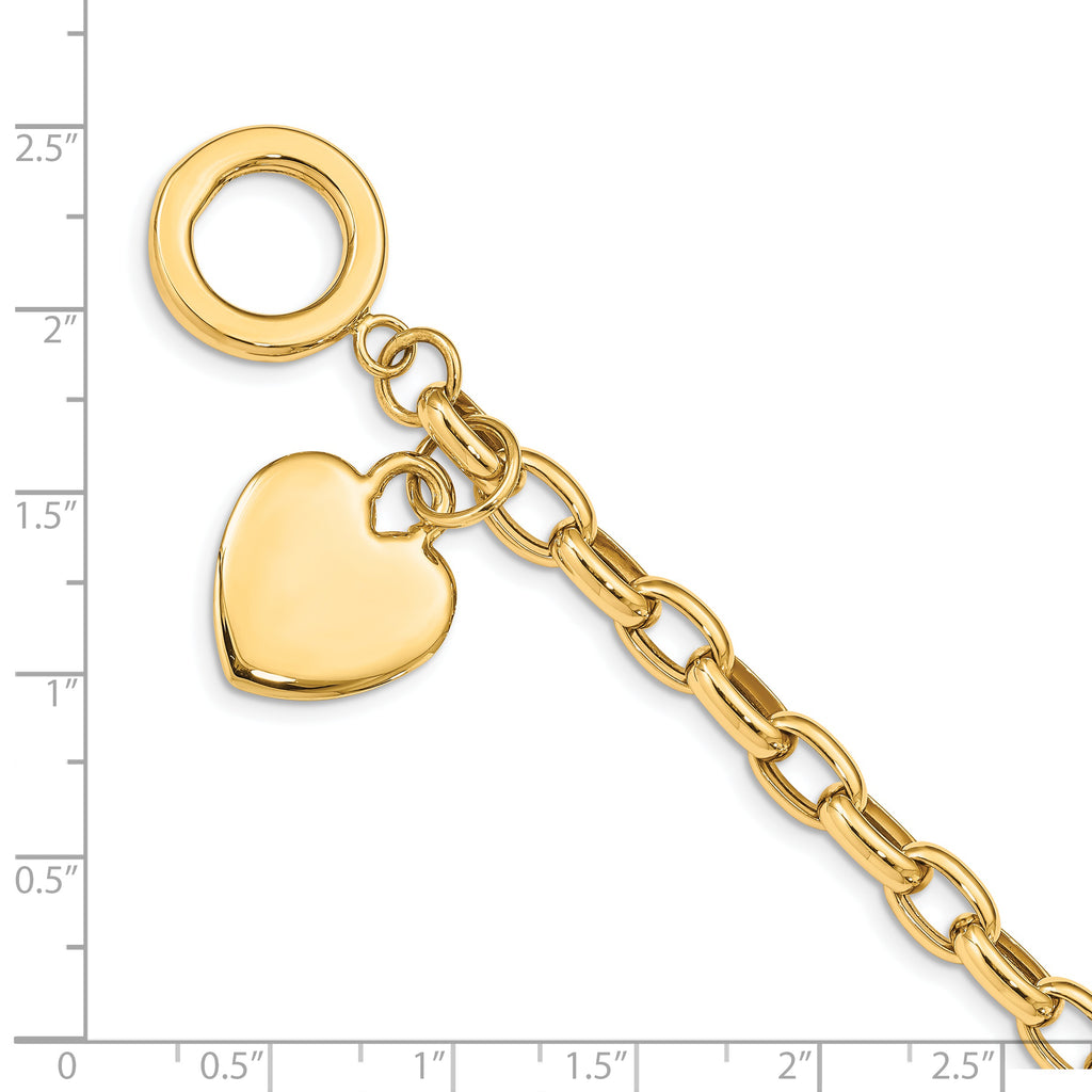 14k Heart Charm Bracelet