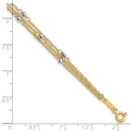 14K Two-Tone Triple Strand Bracelet