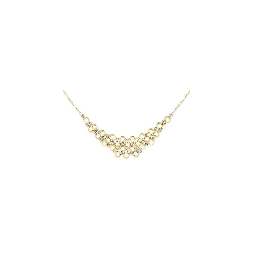 14K Two-Tone Adjustable Circle Neckla