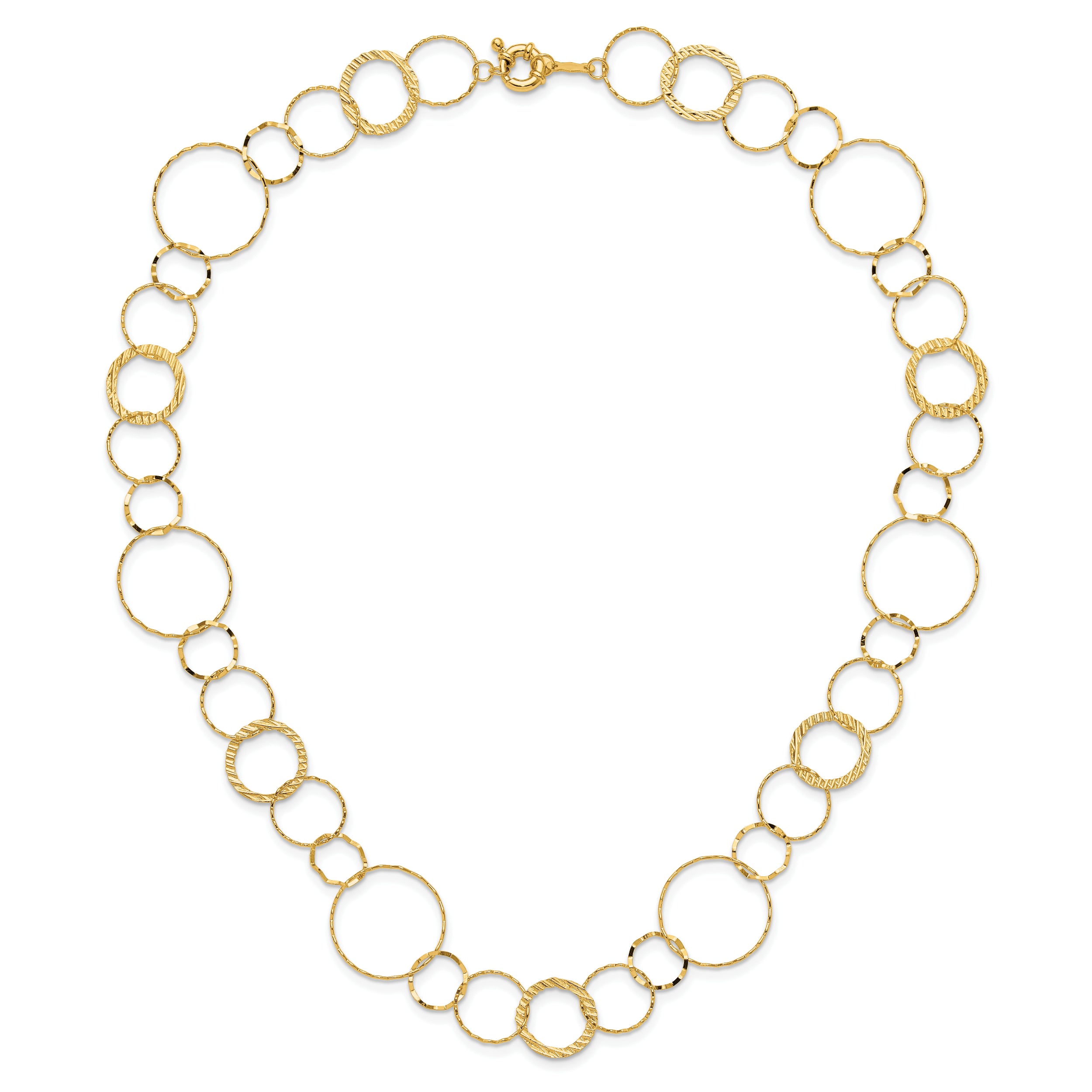 14K Yellow Combo Circle Chain