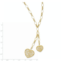 14K Adjustable Heart Drop Necklace