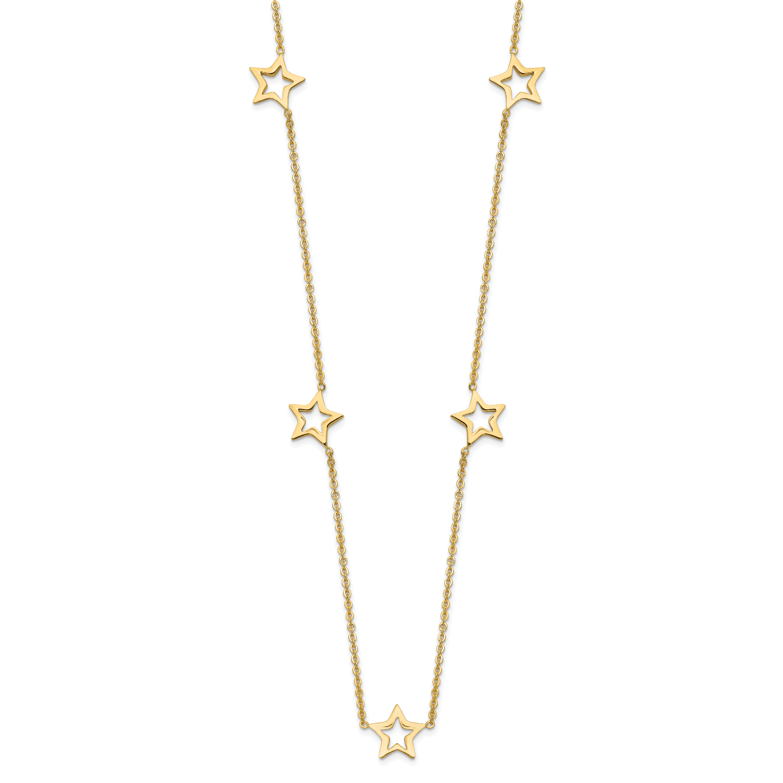 14K Yellow Gold Star w/2in Extension Necklace Main image