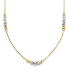 14K Two-Tone Mirror Beaded Necklace