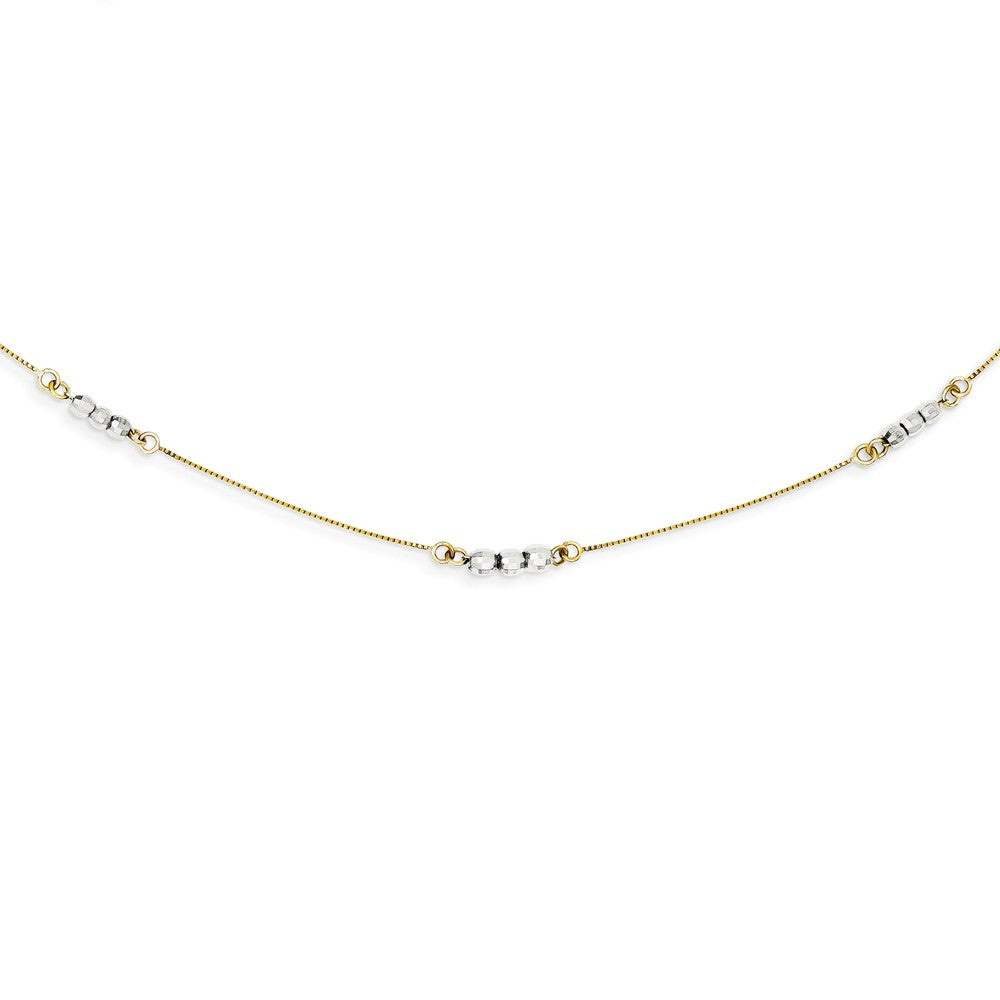 14K Two-Tone Mirror Beaded Necklace