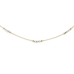 Sophia Jewelers 14K Two-Tone Gold Beaded Necklace 18 Elegant Design