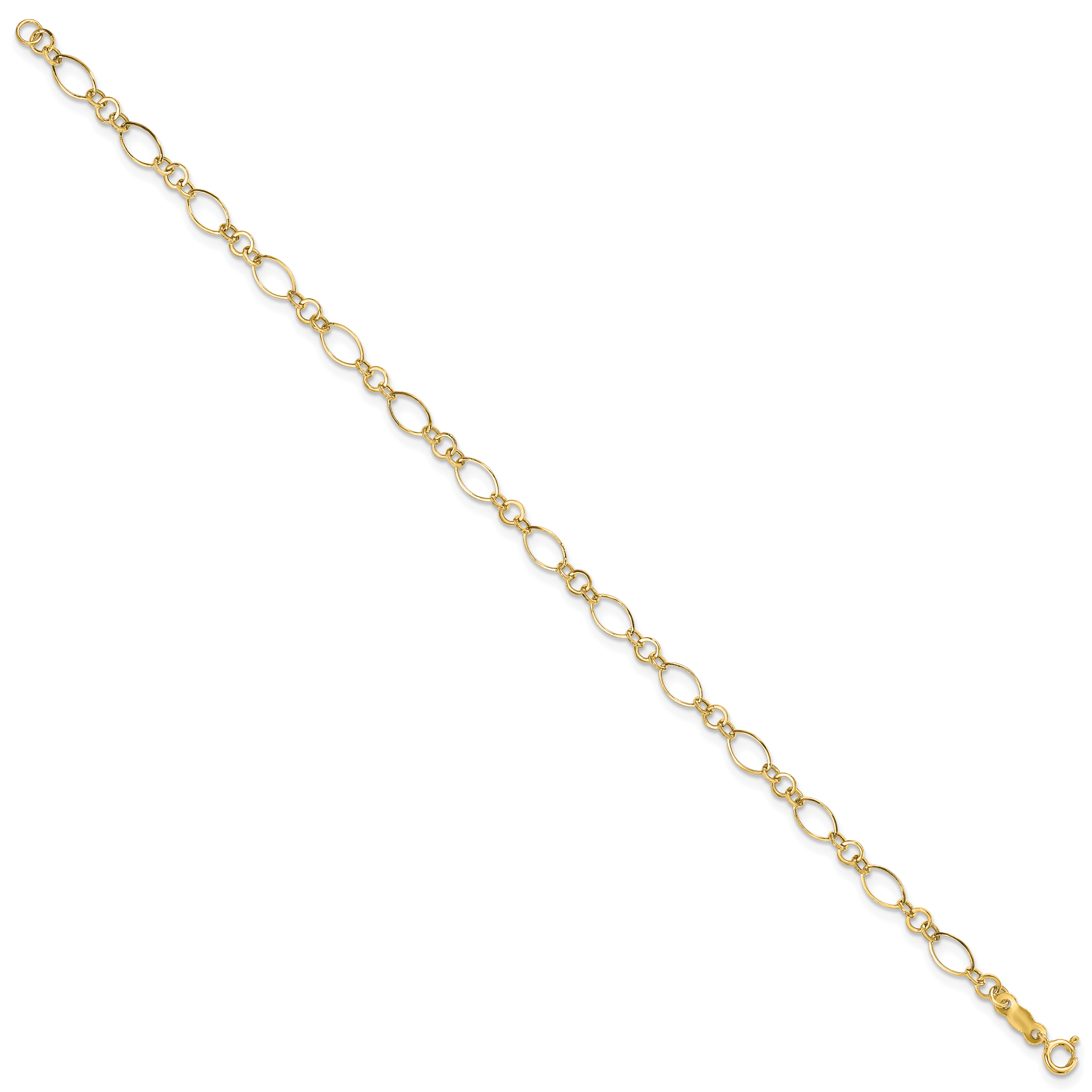 14k Yellow Gold 7.25in Polished Fancy Link Bracelet Secondary image