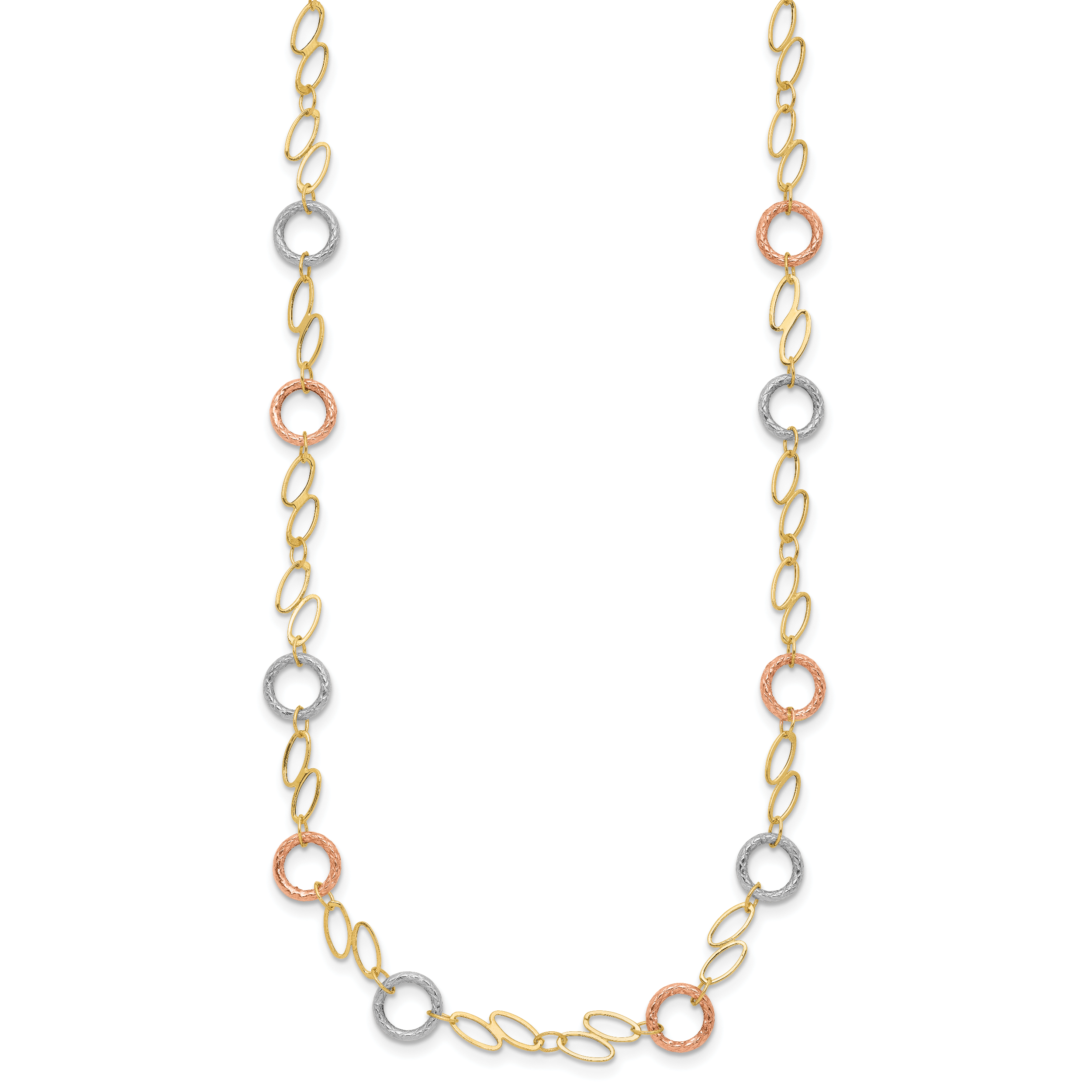 14k Tri-color Circles Necklace Secondary image