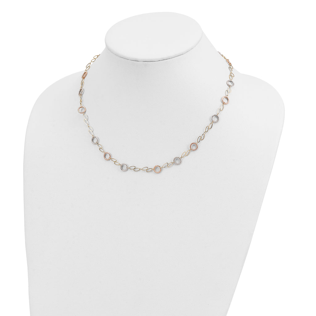 14k Tri-color Circles Necklace