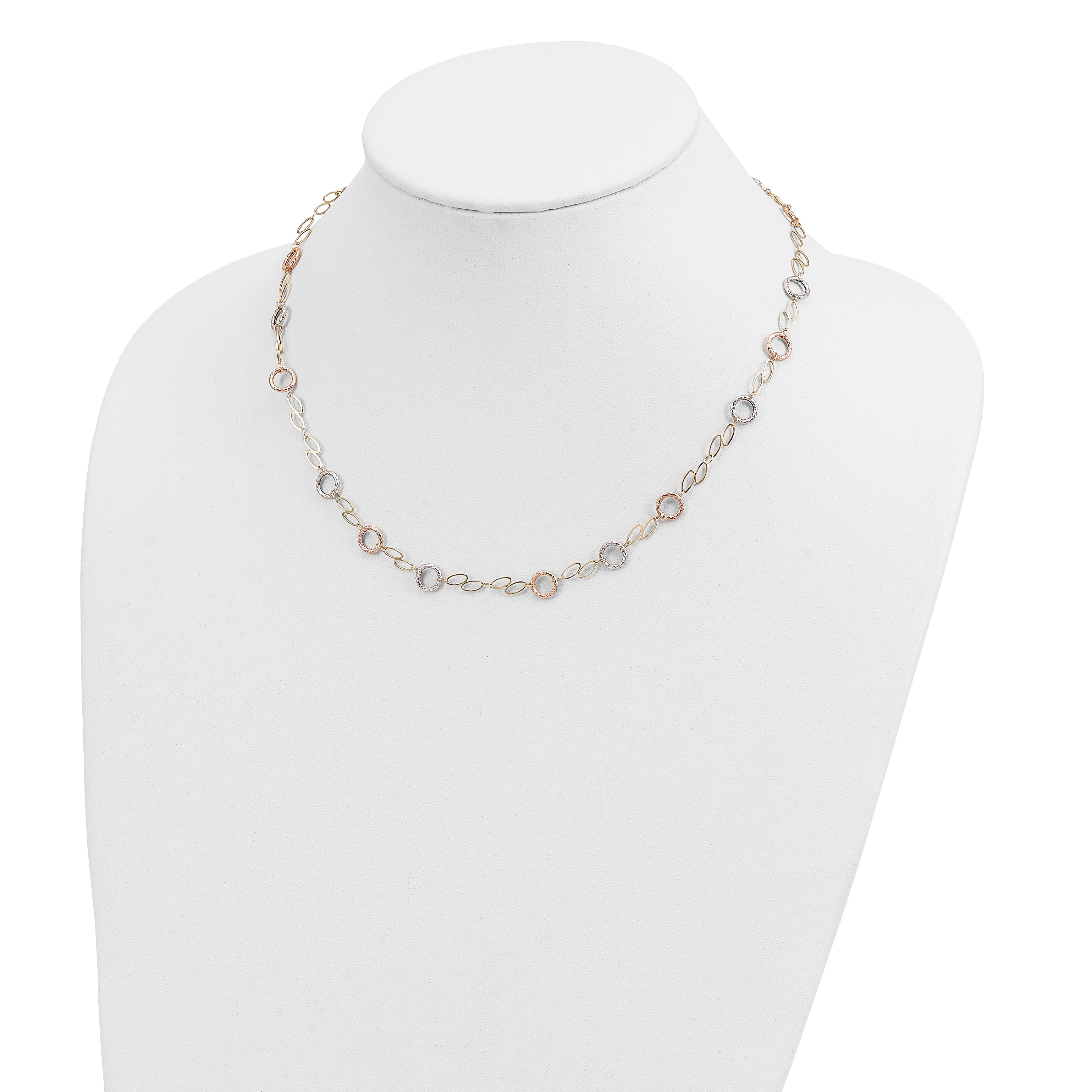 14k Tri-color Circles Necklace