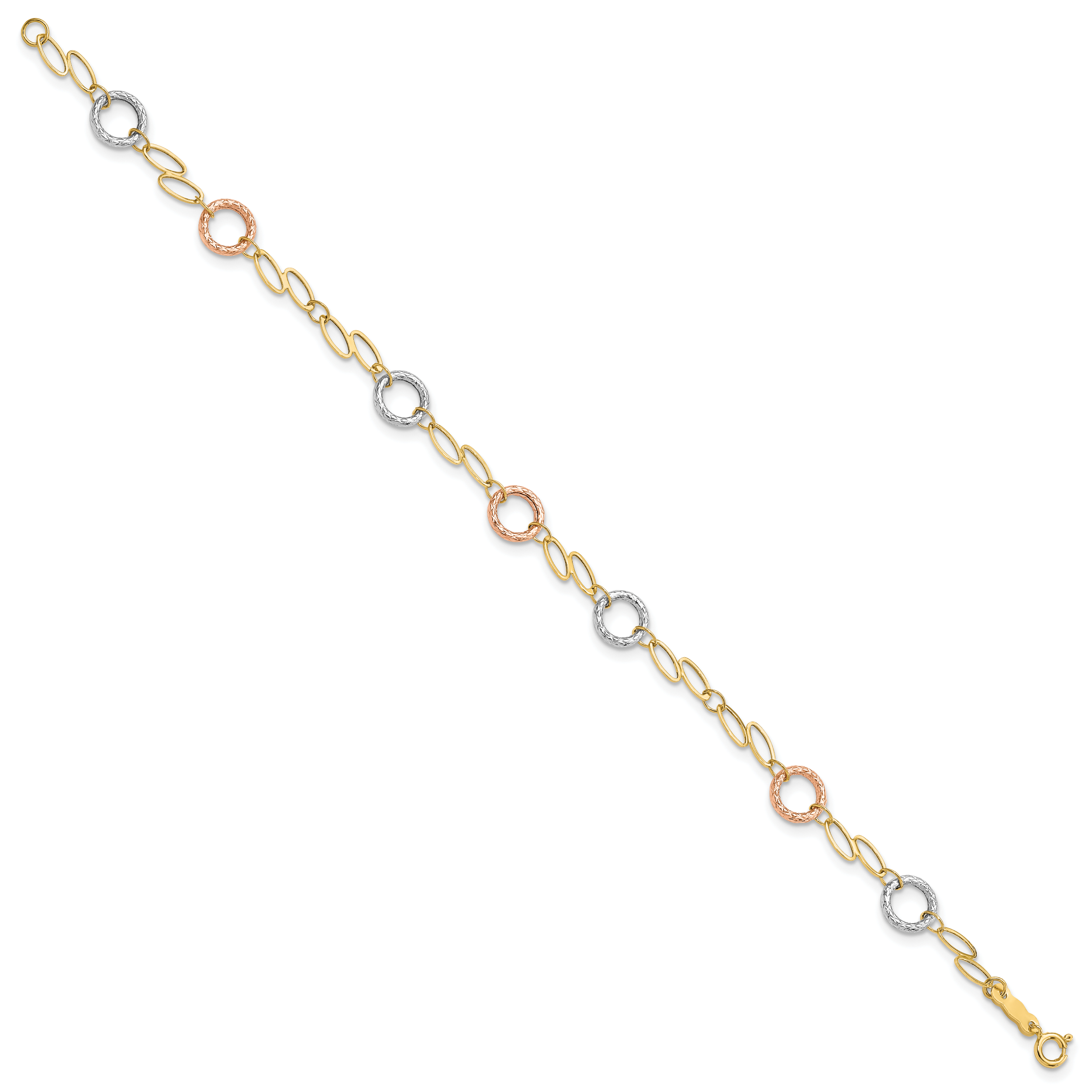 14k Tri-color Circles Bracelet Secondary image