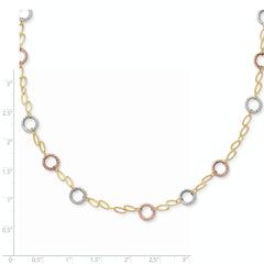 14K Tri-color Circles Necklace