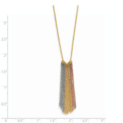 14K Tri-color Dangle Chain with 2in ext Necklace