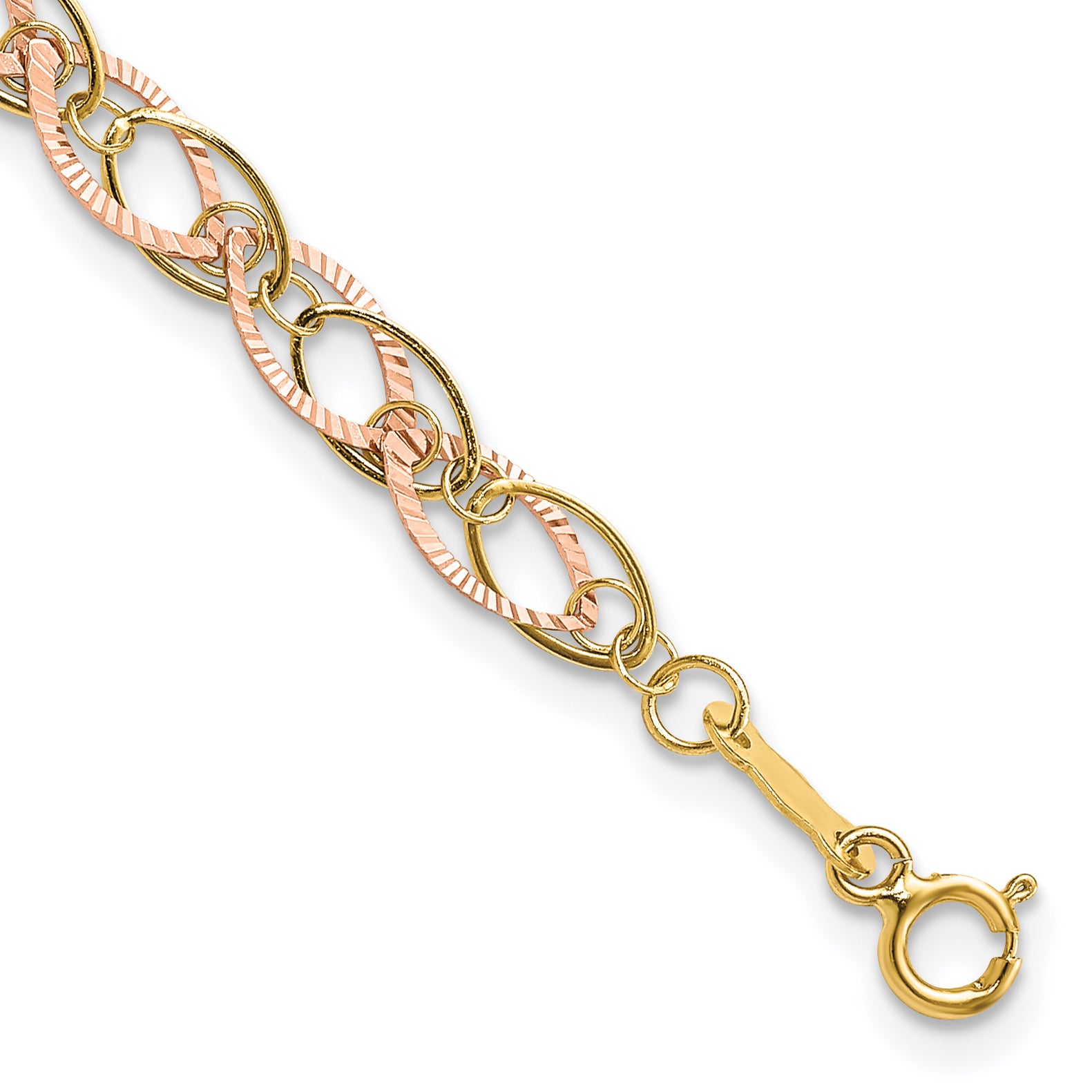 14k Two-tone Oval Link Bracelet Main image
