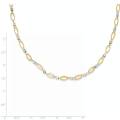 14K Two-Tone Fancy Mirror Bead Necklace