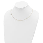 14K Two-tone Ropa Mirror Bead W/2in Ext Necklace