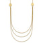 14K 3 Layer Ropa Chain Texture Side Circles W/ 2in Ext Necklace