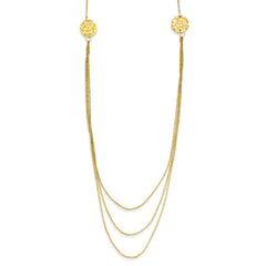 14K Gold 3 Layer Ropa Chain Necklace with Extender