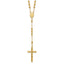 14k Diamond-cut 4mm Beaded Semi-solid Rosary 24 inch Necklace