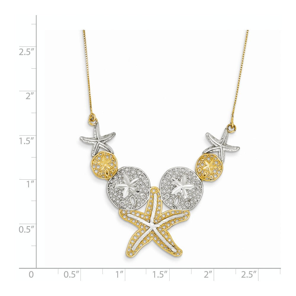 14K & Rhodium Diamond-cut Sea Life Necklace