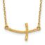 14k Small Sideways Curved Twist Cross Necklace