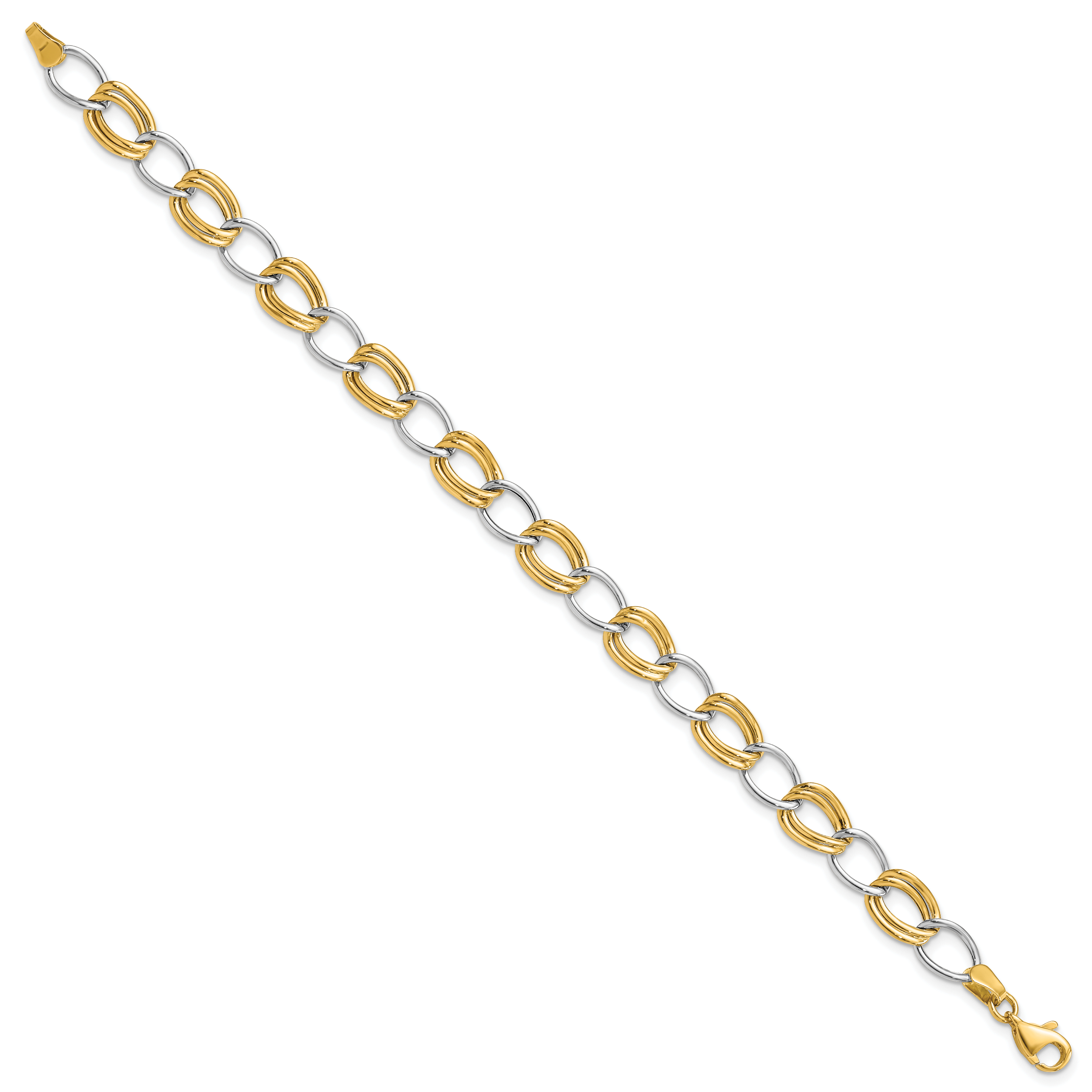 14K Two-Tone Polished Open Link Bracelet Secondary image