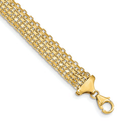 14k Polished 7.5in Fancy Link Bracelet