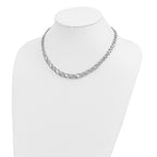 14K White Gold Diamond-Cut Necklace with Polished Rhodium Finish