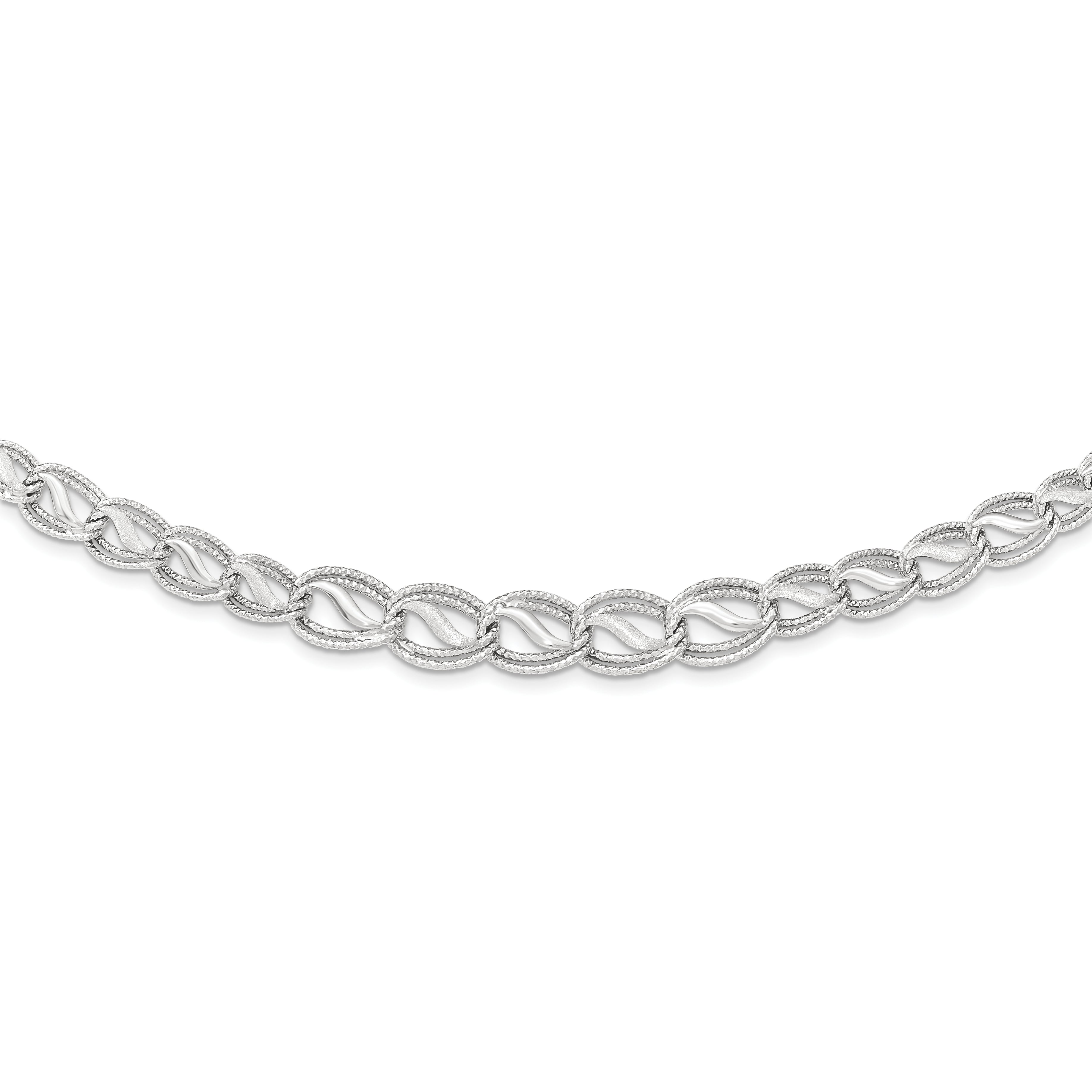 14K White Gold Diamond Cut Necklace Main image