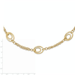 14K Gold Polished Textured Fancy Necklace