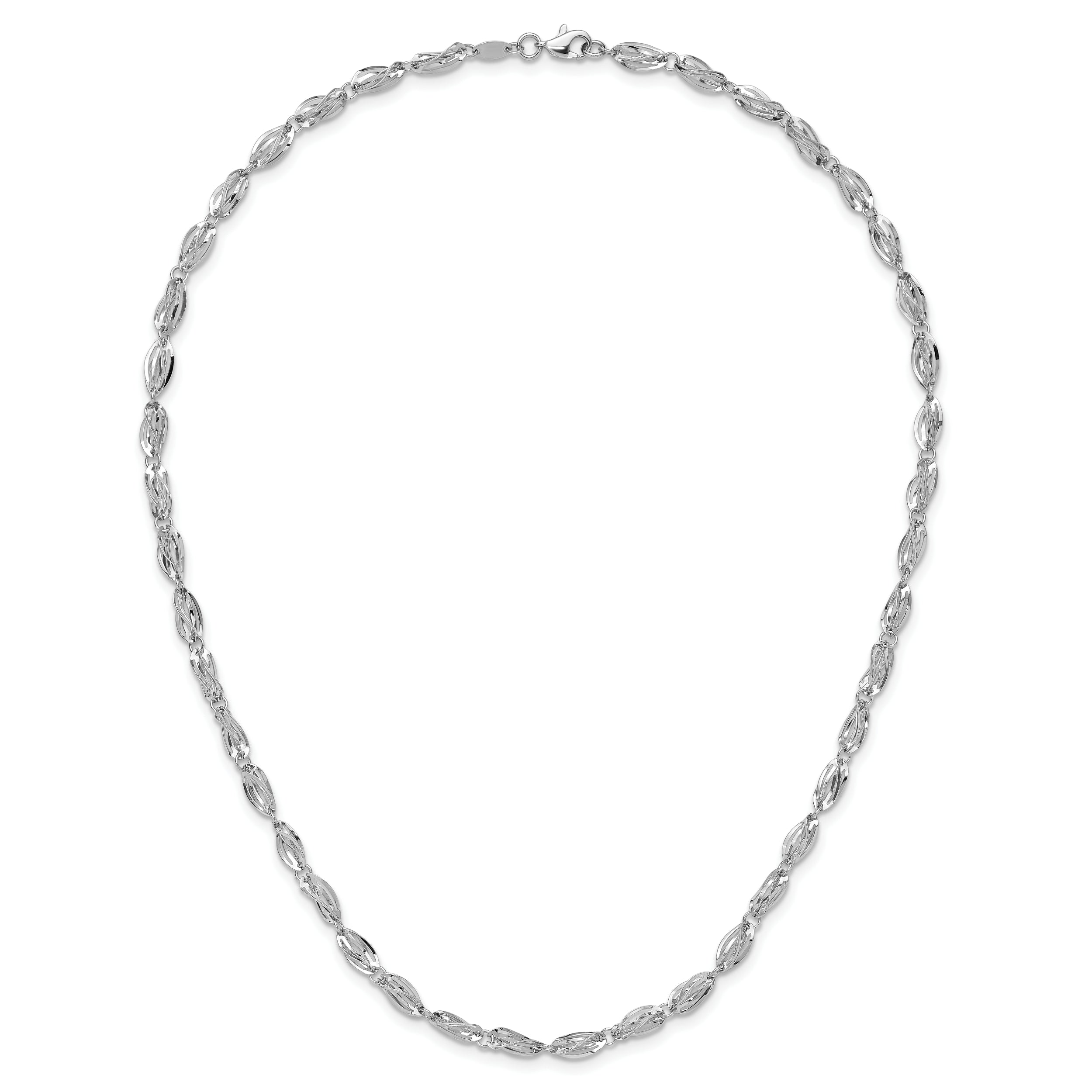 Sophia Jewelers 14K White Gold Polished Fancy Link Necklace for Women